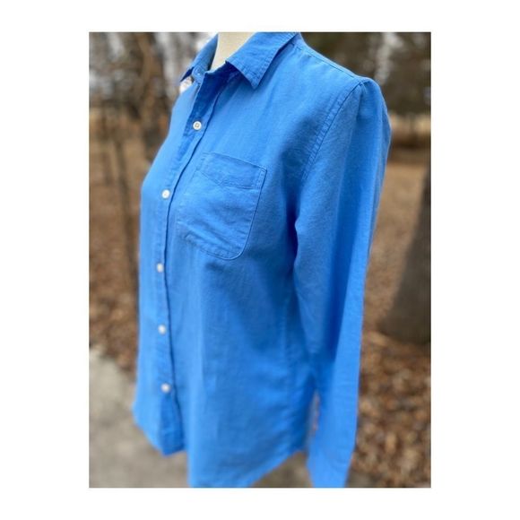 Gap Kids Blue Linen Button Down Dress Shirt Sz XXL Youth - Picture 11 of 11